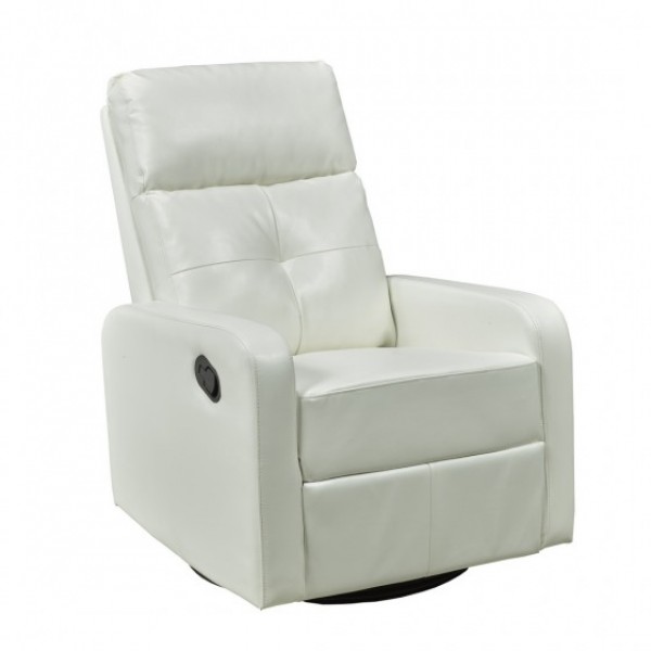 RECLINER W. ROCKER/SWIVEL WHITE